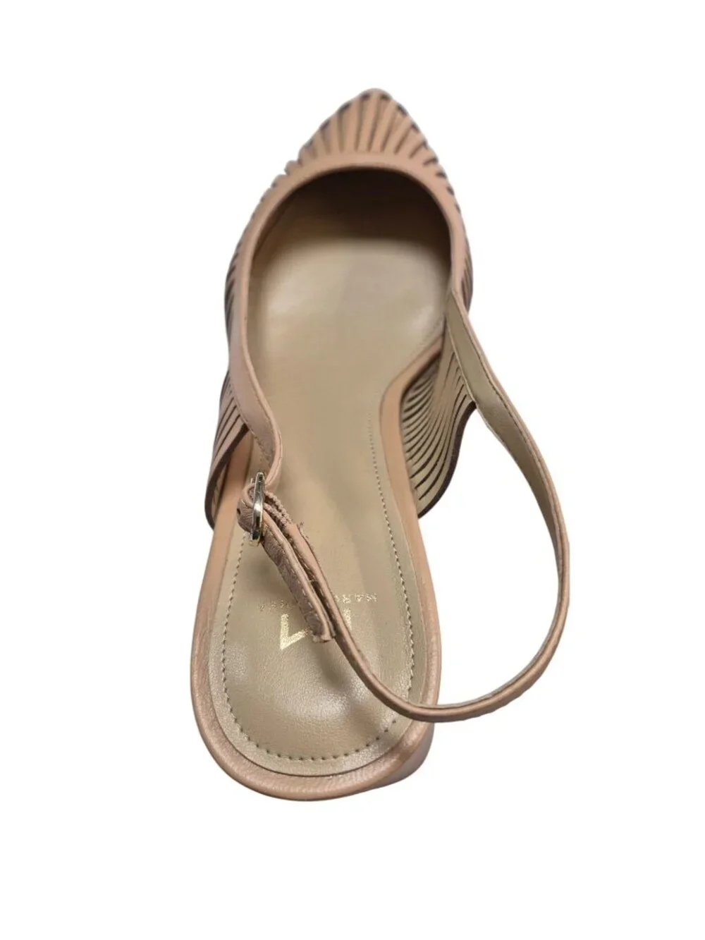 Marc Fisher LTD Zabie Natural Leather Block Heel Slingback Pumps Size 9.5M - Picture 11 of 16